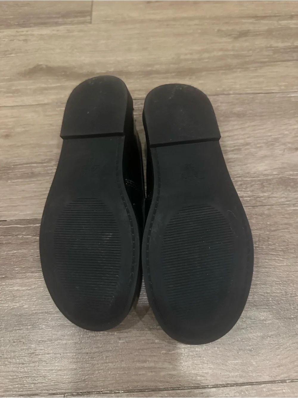 Zara Black Patent Penny Loafers